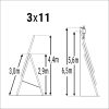 Alumínium létra 3x11